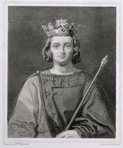 Charles IV the Fair, King of France, engraved by Giroux by Herminie Deherain